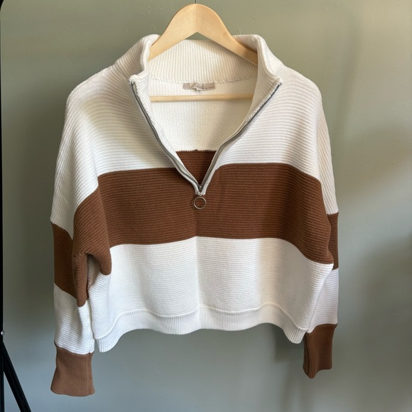 MONK & LOU 1/4 Zip Sweater, Size M - Picture 3 of 8